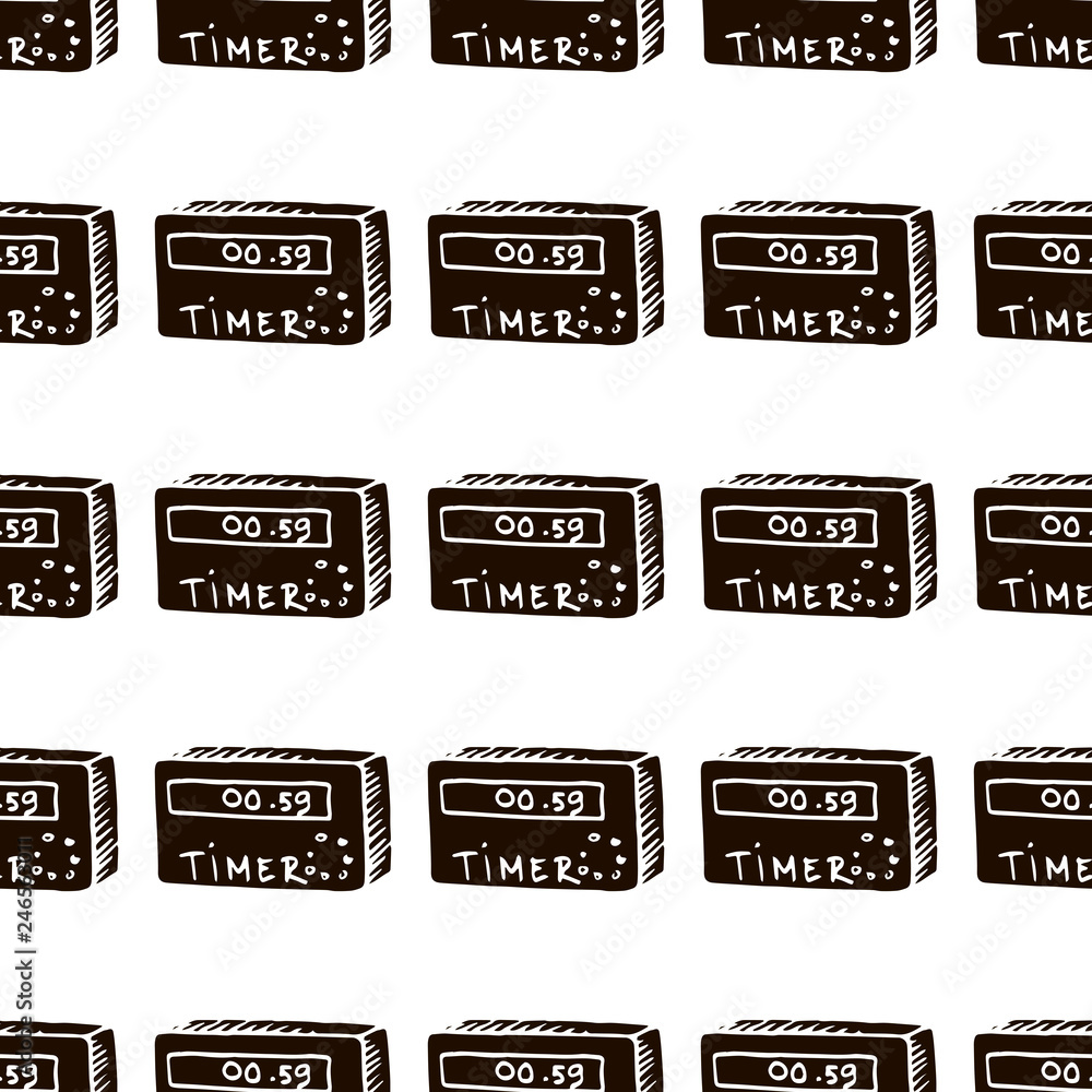 Obraz premium timer vector seamless pattern