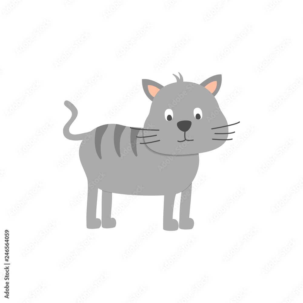 Cute cat on white background. Vector illustration. Cute cat on white background. Vector illustration.
