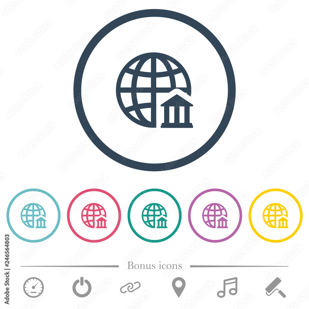 Internet banking flat color icons in round outlines Internet banking flat color icons in round outlines