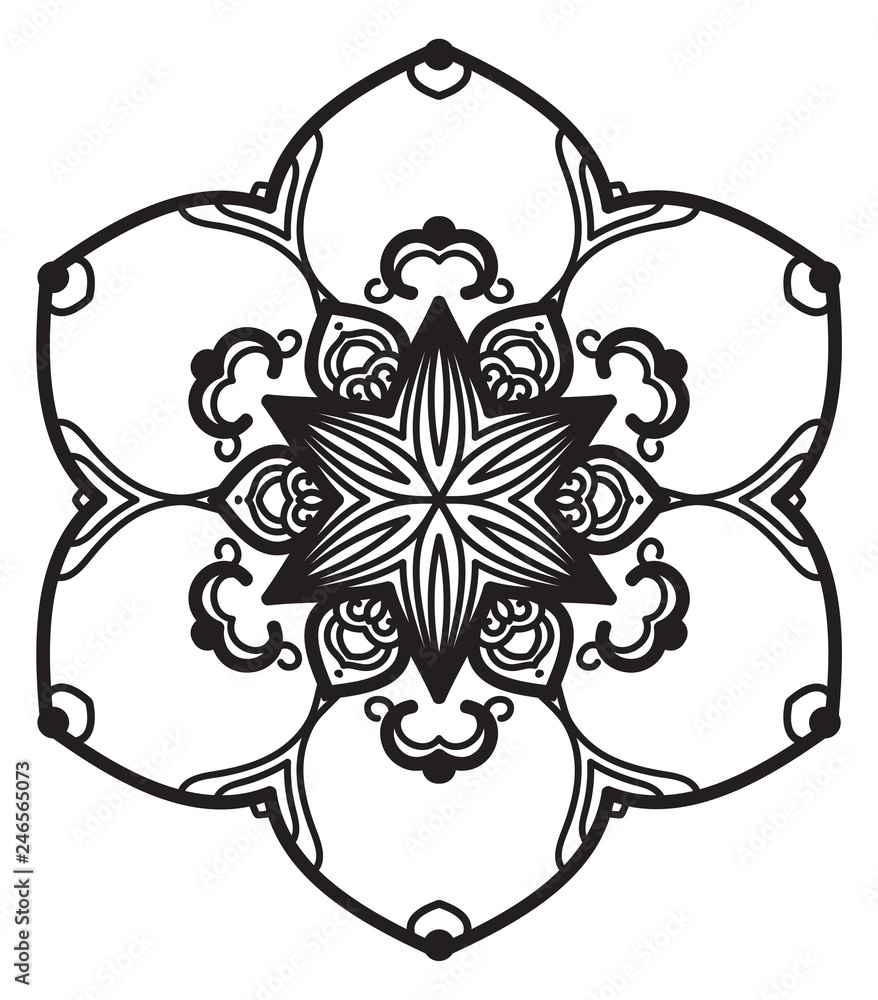 Fototapeta premium Abstract mandala graphic design decorative elements isolated on white color background for abstract concepts