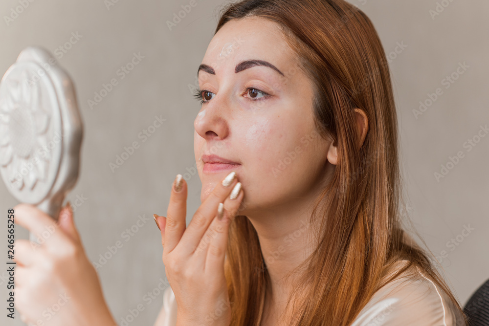 Every one is beautiful. Concept of Problem skin care, skin prone to