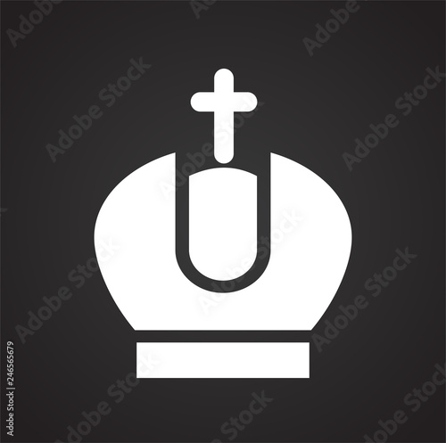 Crown set on black background for graphic and web design, Modern simple vector sign. Internet concept. Trendy symbol for website design web button or mobile app