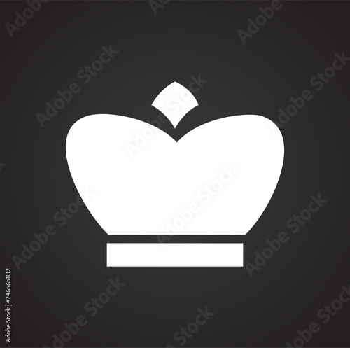 Crown set on black background for graphic and web design, Modern simple vector sign. Internet concept. Trendy symbol for website design web button or mobile app