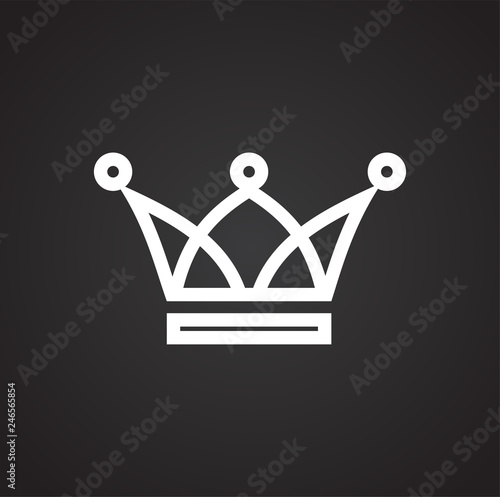 Crown set on black background for graphic and web design, Modern simple vector sign. Internet concept. Trendy symbol for website design web button or mobile app