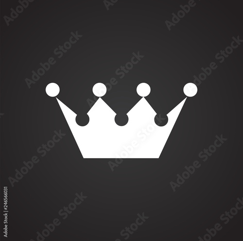 Crown set on black background for graphic and web design, Modern simple vector sign. Internet concept. Trendy symbol for website design web button or mobile app
