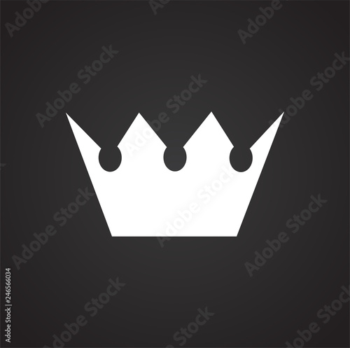 Crown set on black background for graphic and web design, Modern simple vector sign. Internet concept. Trendy symbol for website design web button or mobile app