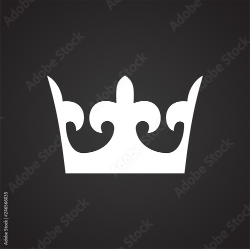 Crown set on black background for graphic and web design, Modern simple vector sign. Internet concept. Trendy symbol for website design web button or mobile app