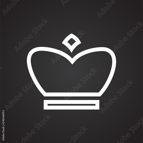 Crown set on black background for graphic and web design, Modern simple vector sign. Internet concept. Trendy symbol for website design web button or mobile app