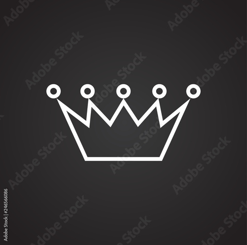 Crown set on black background for graphic and web design, Modern simple vector sign. Internet concept. Trendy symbol for website design web button or mobile app
