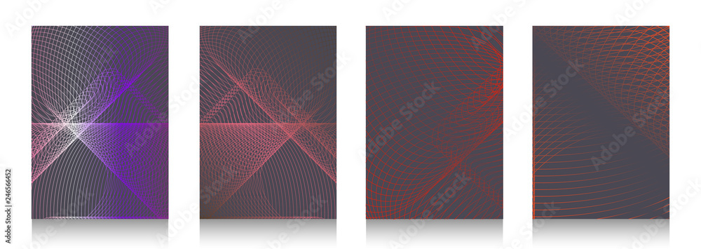 Set of abstract mesh backgrounds. For decoration of pages, covers, flyers, banners, magazines, posters, albums, presentations, etc.