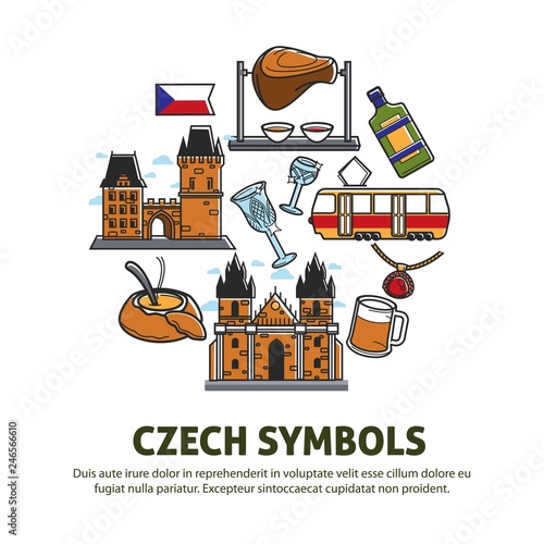 Czech symbols food and architecture or culture