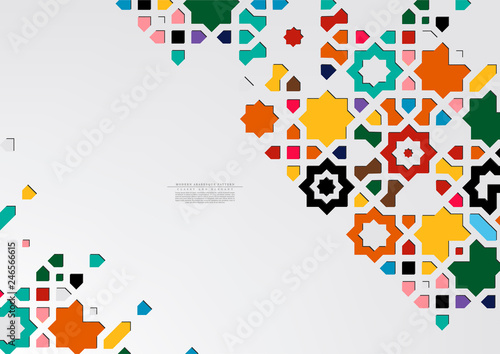 Modern arabesque pattern collection colorful arabic background template vector