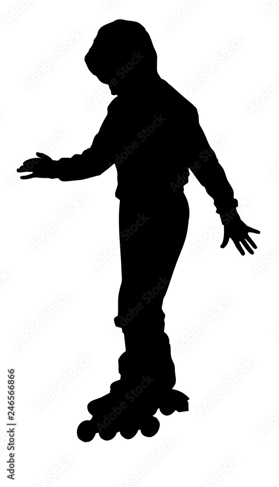 Little boy on roller skates