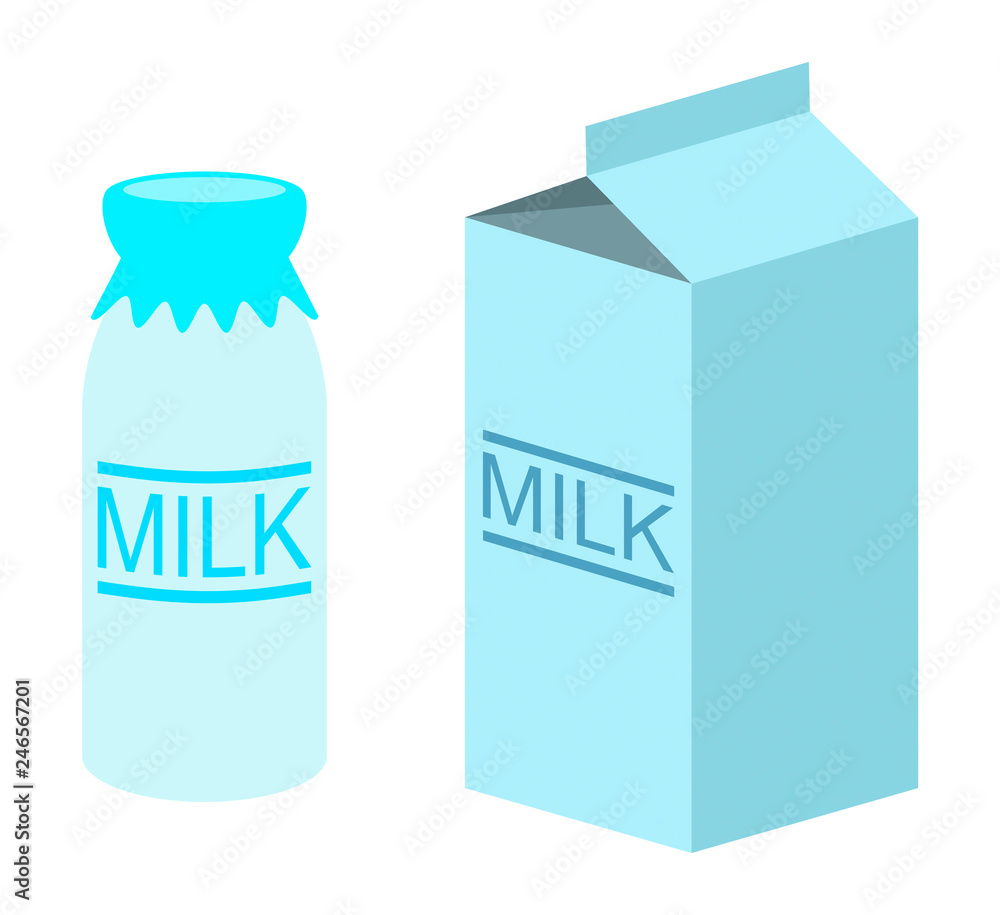 牛乳瓶と牛乳パック 牛乳瓶と牛乳パック