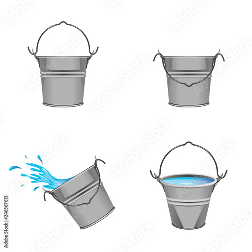Effet d'eau - seau en métal 1