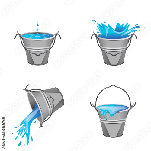Effet d'eau - seau en métal 2