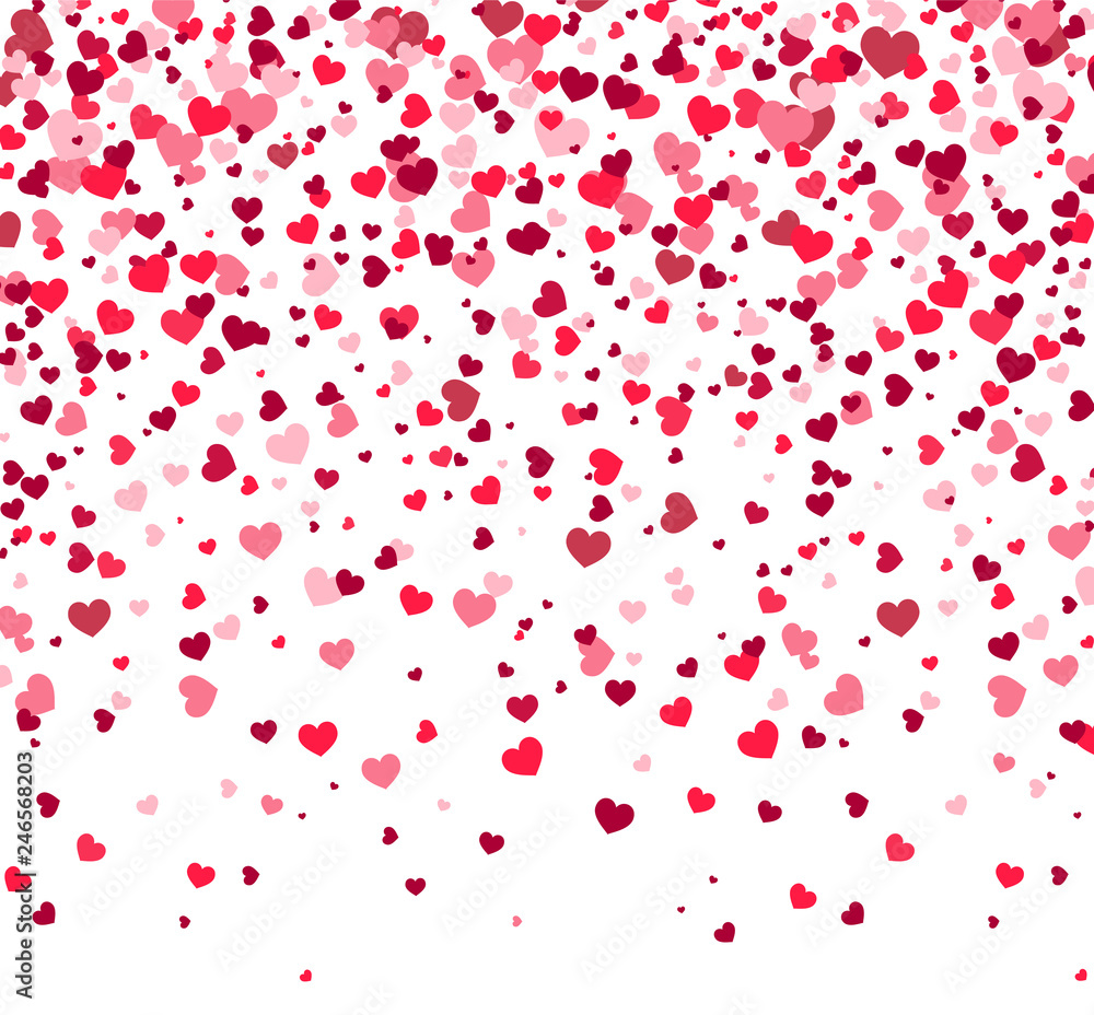 Valentines Day - vector greeting card with hearts on white background