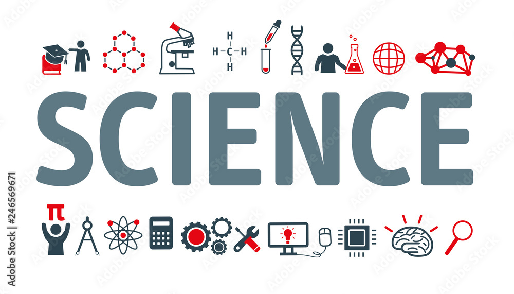 Fototapeta premium Banner of science vector icons