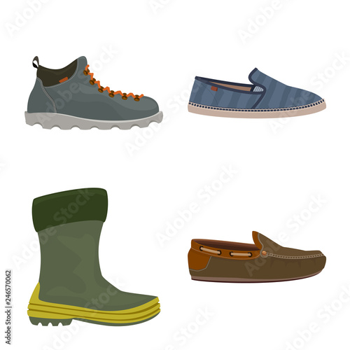 Isolated object of shoe and footwear icon. Set of shoe and foot stock vector illustration.