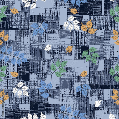 flower branches with beautiful mixed background pattern design