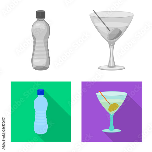 Isolated object of drink and bar sign. Collection of drink and party vector icon for stock.