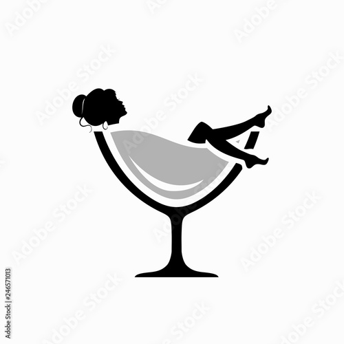 girls on glass silhouette