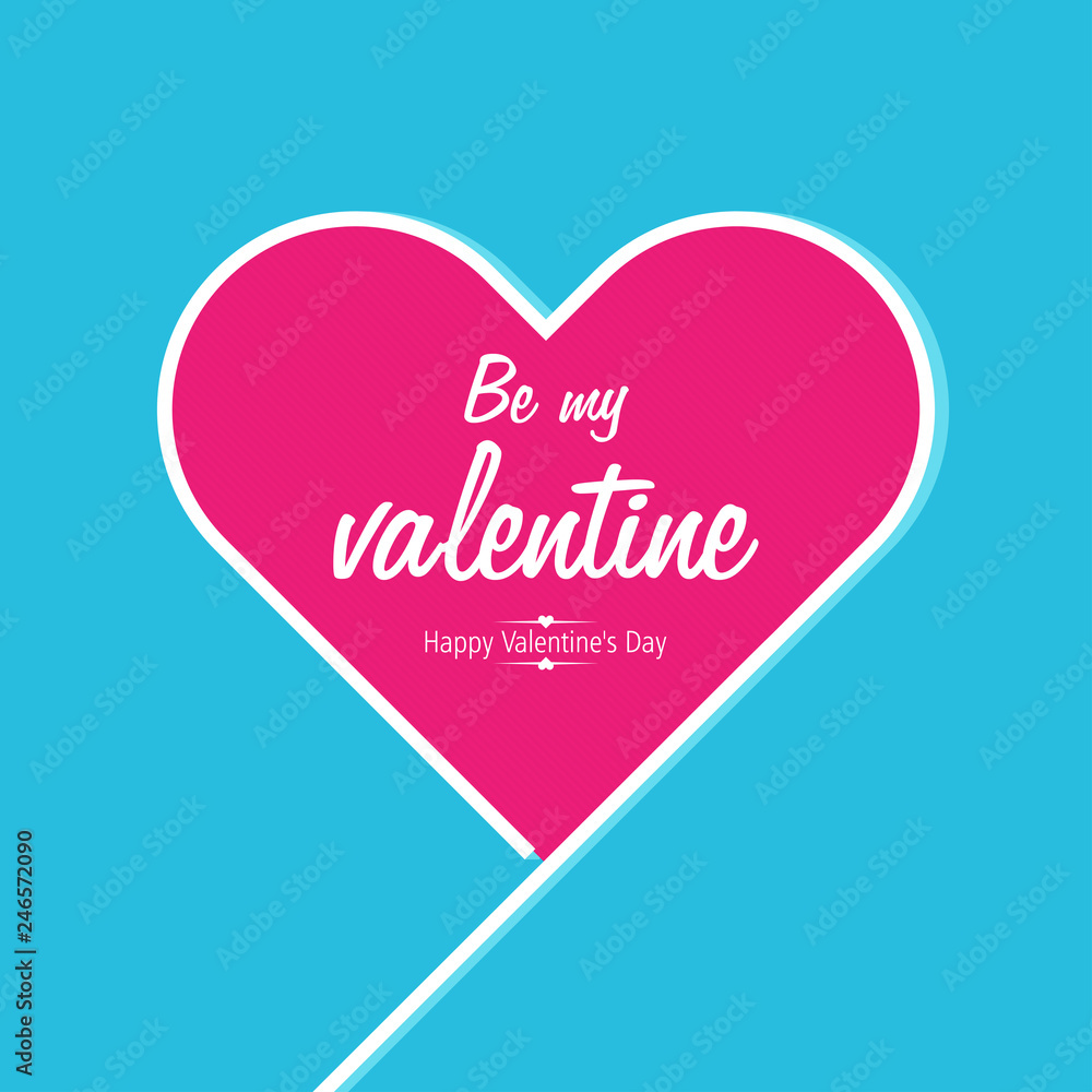 Valentines day card with heart. Vector illustration.