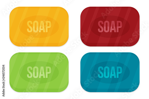 Vector cartoon flat style rectangular soap vector icon