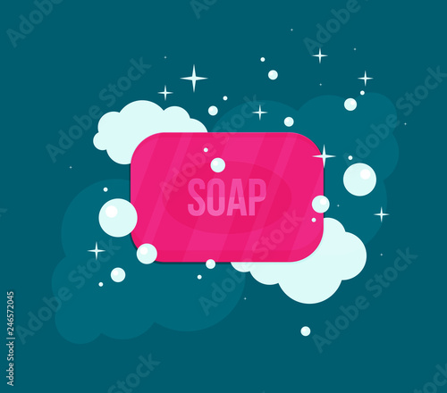 Vector cartoon flat style rectangular soap vector icon