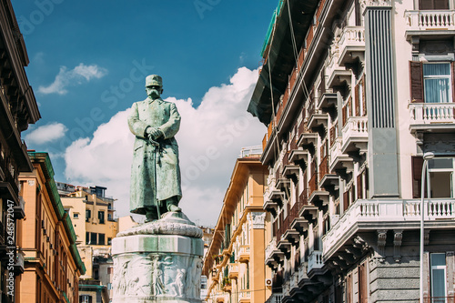 Naples, Campania, Italy. Monument Of King Umberto I Who Ruled Italy From 1878 To 1900