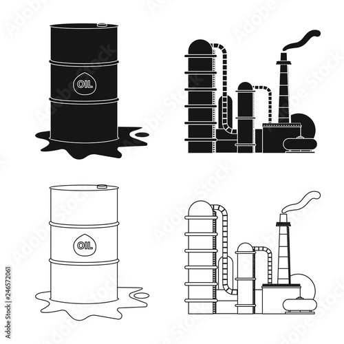 Vector illustration of oil and gas symbol. Set of oil and petrol stock symbol for web.