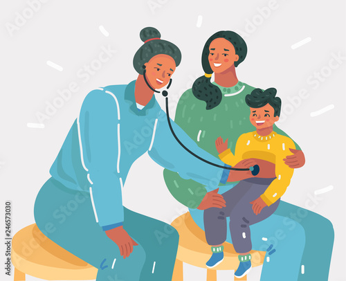 At the reception at the pediatrician.