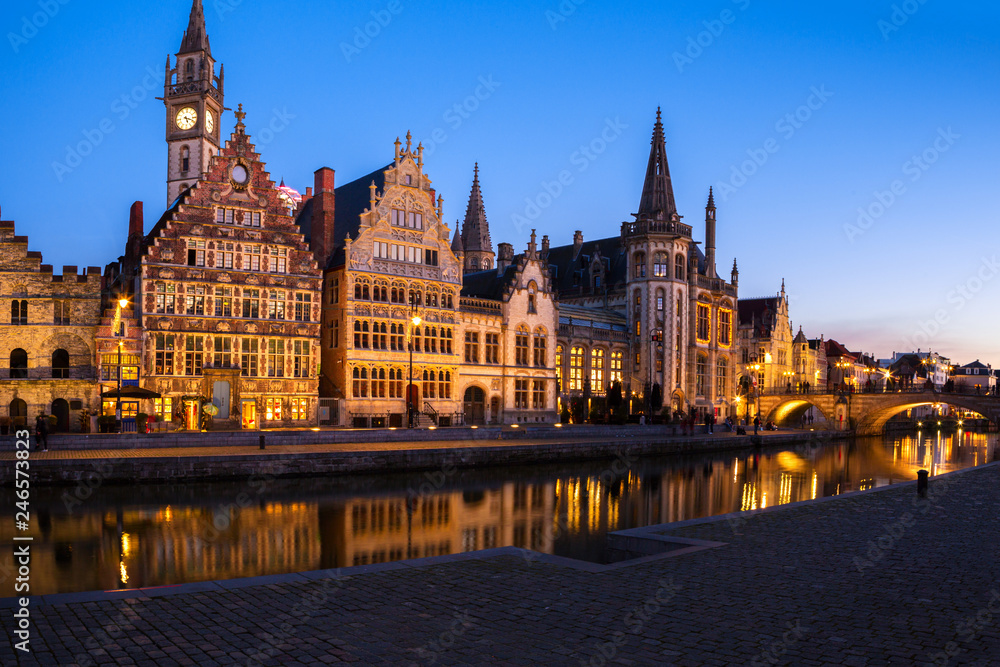 Panoramic view of Grasle, Ghent, Belgium.
