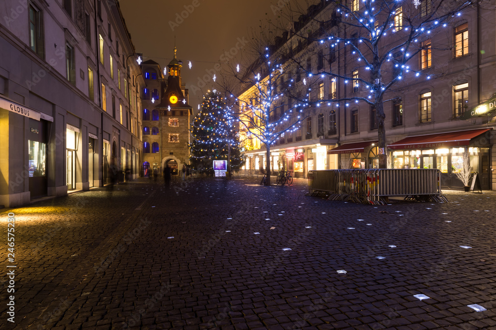 Genève nuit hiver