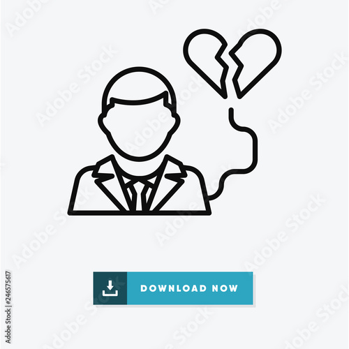 Broken heart vector icon