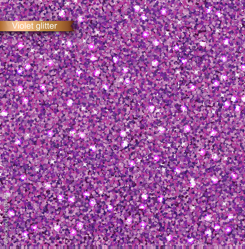 Purple glitter texture Vector realistic. Detailed 3d illustration decors temp...