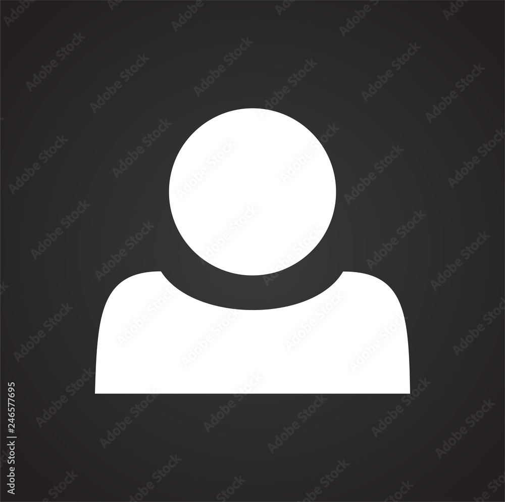 Profile icon on black background for graphic and web design, Modern simple vector sign. Internet concept. Trendy symbol for website design web button or mobile app Profile icon on black background for graphic and web design, Modern simple vector sign. Internet concept. Trendy symbol for website design web button or mobile app