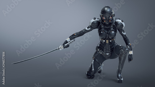 Science fiction cyborg fema...