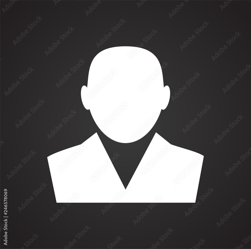 Profile icon on black background for graphic and web design, Modern simple vector sign. Internet concept. Trendy symbol for website design web button or mobile app Profile icon on black background for graphic and web design, Modern simple vector sign. Internet concept. Trendy symbol for website design web button or mobile app