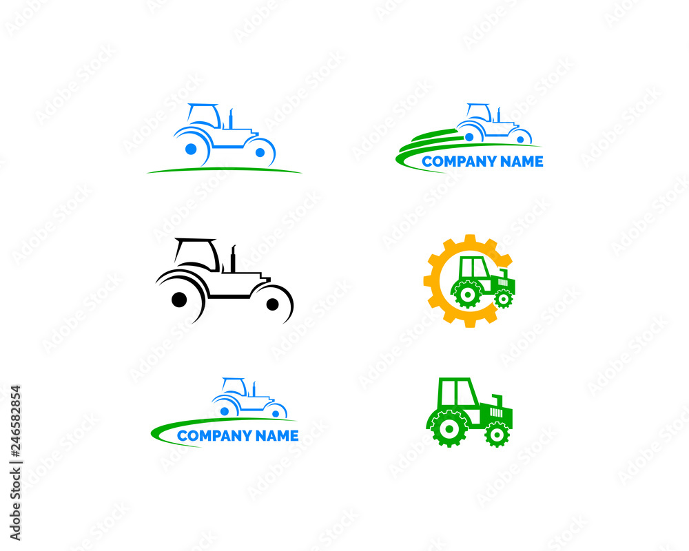 Set Of Tractor Logo Design