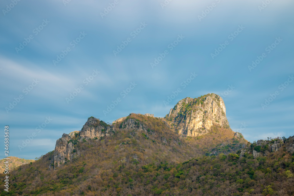 Fototapeta premium Summer mountain landscape in Thailand.