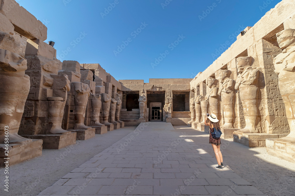The Karnak Temple Complex in Luxor, commonly known as Karnak, comprises a vast mix of decayed temples, chapels, pylons, and other buildings in Luxor, Egypt