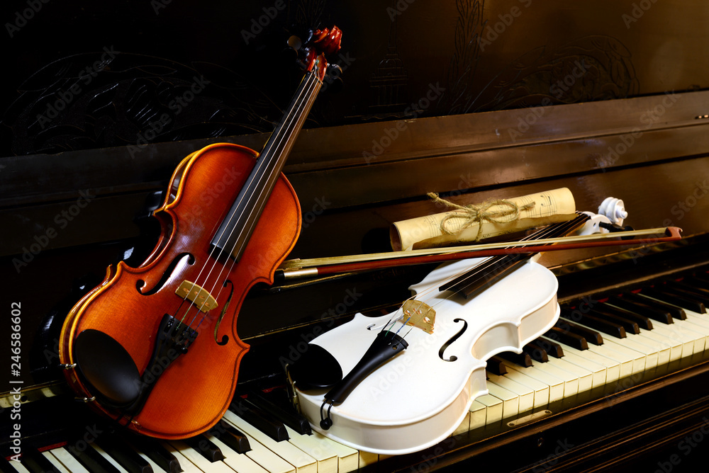 Fototapeta premium two violins and piano.two violins and piano