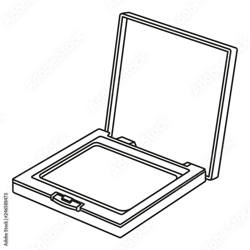 Line art black and white compact blusher powder