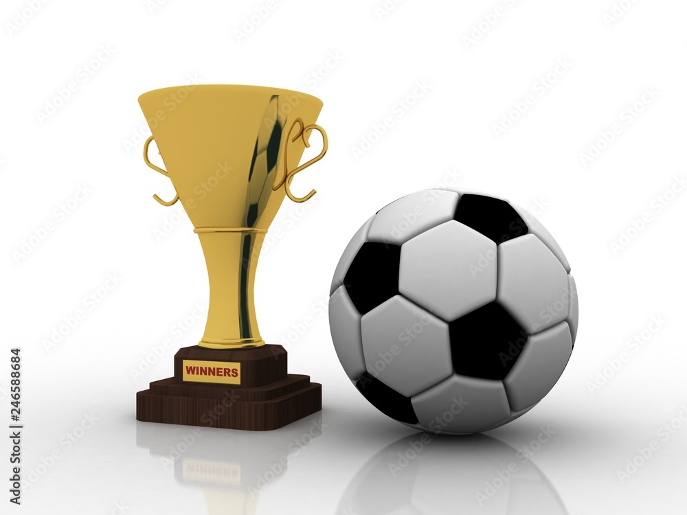 3d rendering trophy with football
3d rendering trophy with football