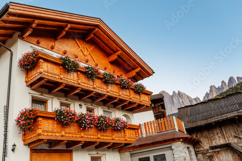 Canvastavla A picturesque village with hotels and guesthouses in Funes Valley in Italian Dol