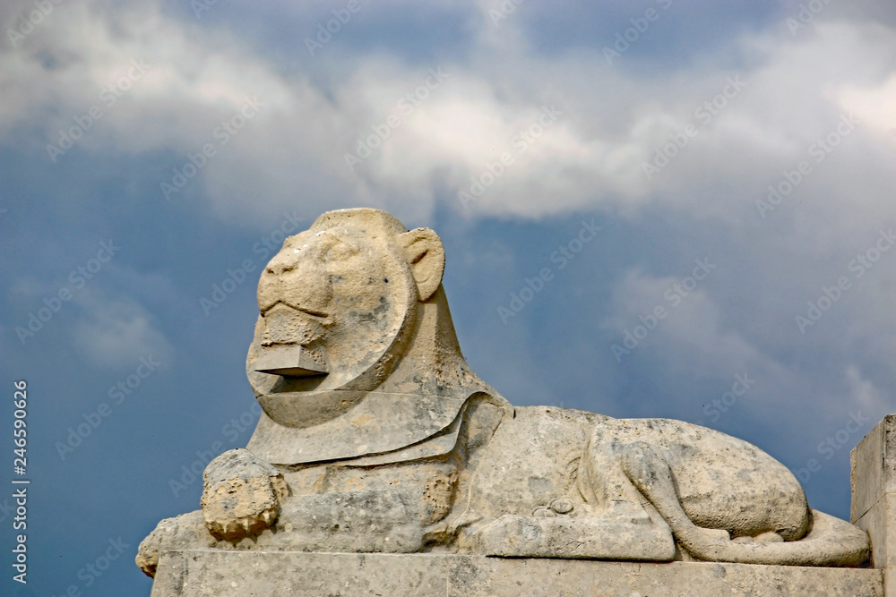 Lion on Portsmouth Naval Memorial, Southsea