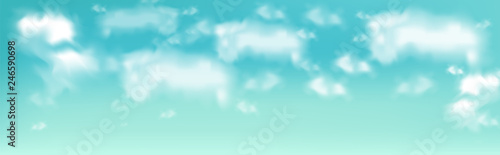 Blue sky with clouds Vector realistic. Beautiful banner templates