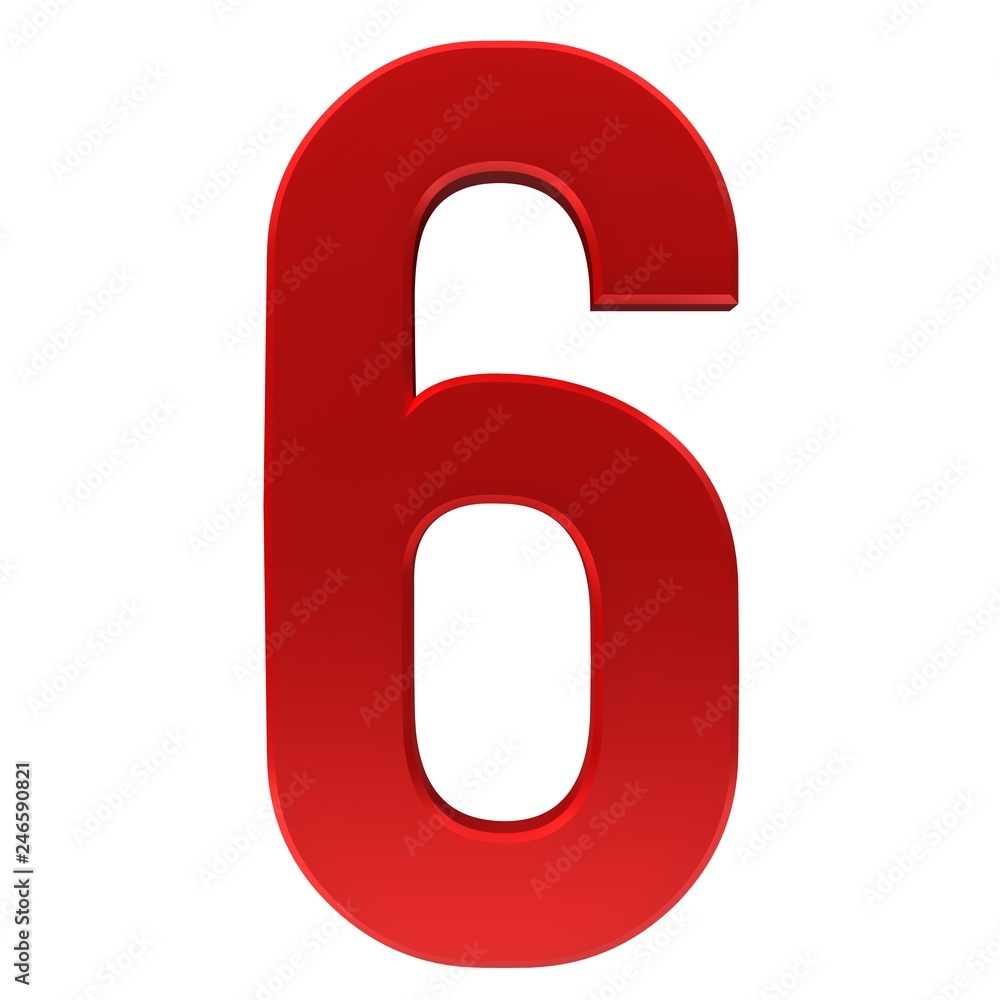 red number 6 3d red number 6 3d