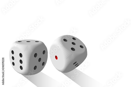 dices on black background